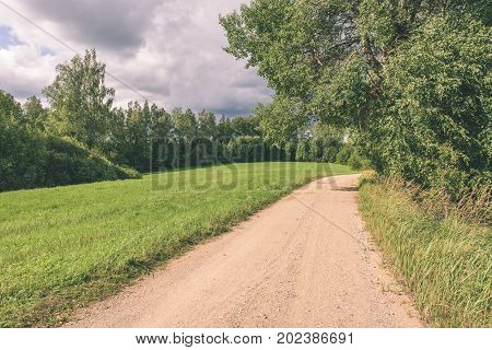 Country Road In Forest - Vintage Effect