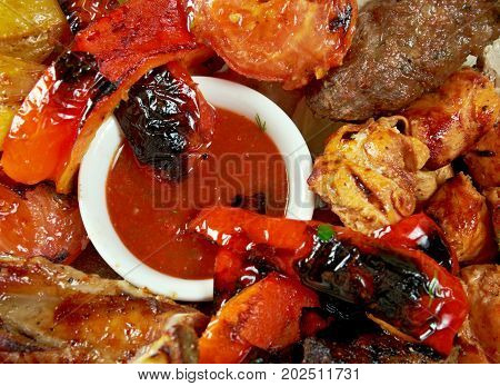 baked vegetables .Shallow depth-of-field. , close up meal