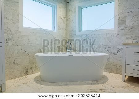 Luxury bathroom in the french style in the house bath white retro