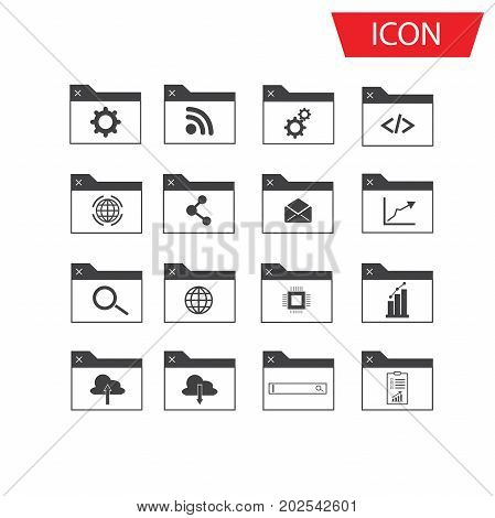 SEO icon set and Development icon set on white background