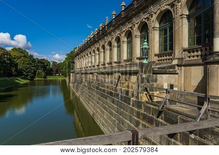Architectural and decorative elements of the palace Zwinger (Dresdner Zwinger) in Rococo style was built from the 17th to 19th centuries.