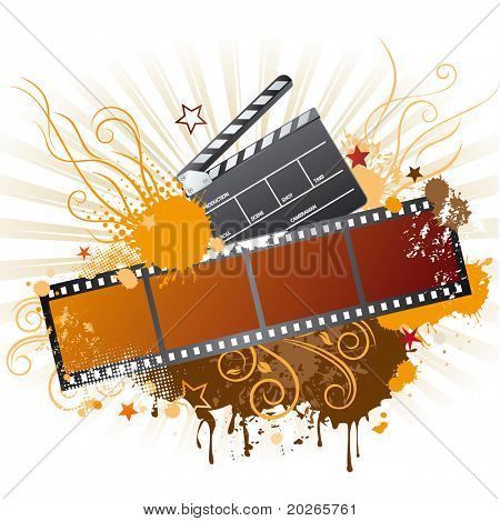 elementi vettoriali di tema di film, bellissimo sfondo floreale