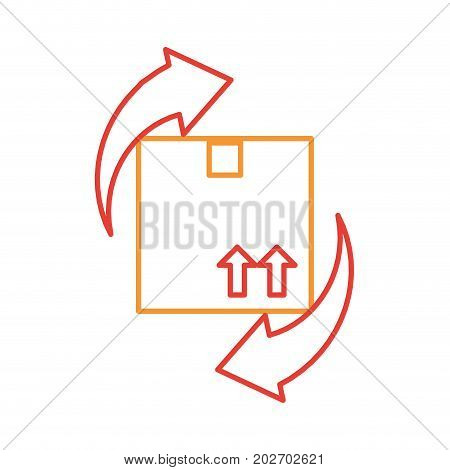 arrows and cargo box icon over white background vector illustration
