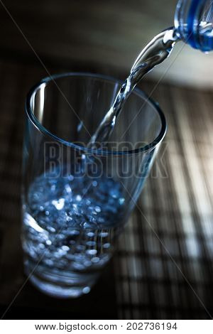 Drink water pouring in to glassClean drinking waterfocus is water
