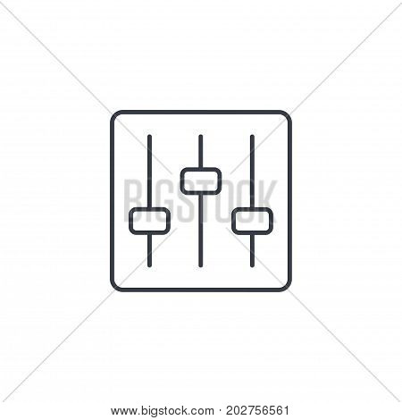 Mixer, music equalizer, setup thin line icon. Linear vector illustration. Pictogram isolated on white background