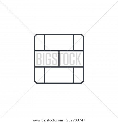 brick wall thin line icon. Linear vector illustration. Pictogram isolated on white background