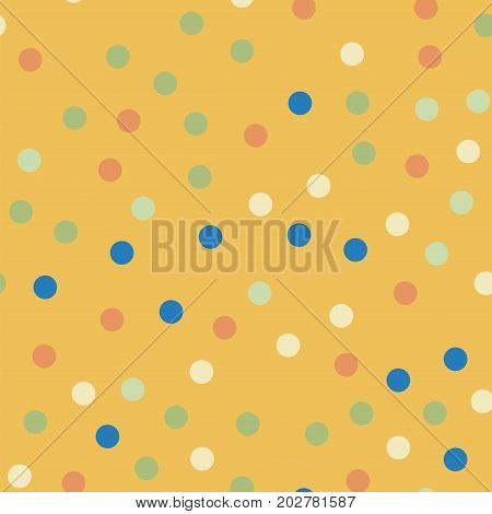 Colorful Polka Dots Seamless Pattern On Bright 6 Background. Ravishing Classic Colorful Polka Dots T