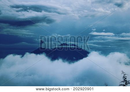 The eruption of Fuego from Hobitenango view point - Antigua, Guatemala