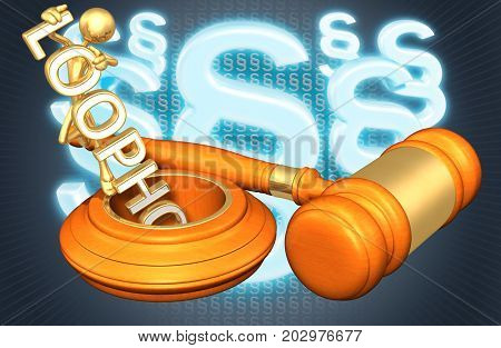 Loophole Law Concept With The Original 3D Character Illustration