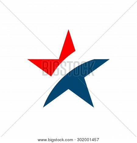 Star Patriotic Logo Vector Template Flat Design