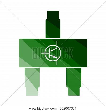 Smd Transistor Icon. Flat Color Ladder Design. Vector Illustration.