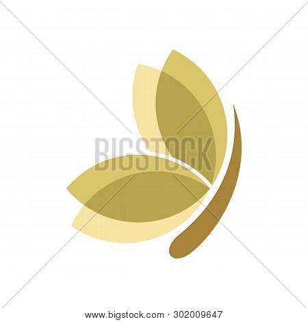 Gold Wing Butterfly Logo Template Vector Design