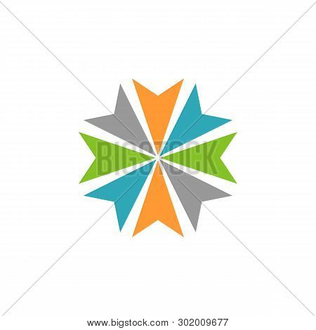 Abstract Arrow Circle Star Logo Template Flat Design