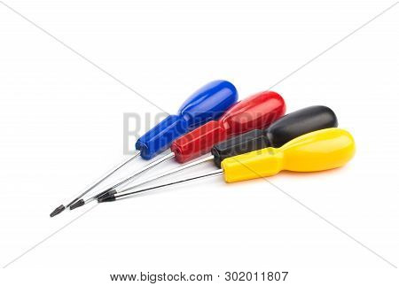 Colour Screwdriver Type Torx Isolated On White. All Sizes.