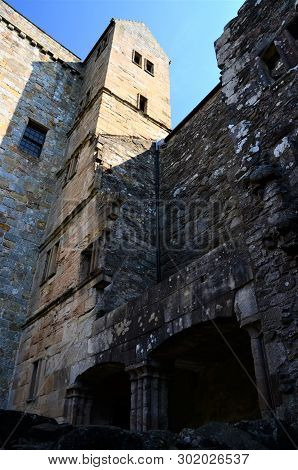 An Exterior View Of The Ruins Of Castle Campbell At The Head Of Dollar Glen In The Ochil Hills In Sc