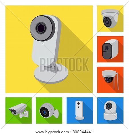 Isolated Object Of Cctv And Camera Symbol. Set Of Cctv And System Vector Icon For Stock.