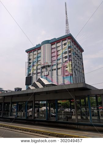 Jakarta, Indonesia - April 17, 2019: Background Of Tall Buildings On Jalan Thamrin Thamrin Street.
