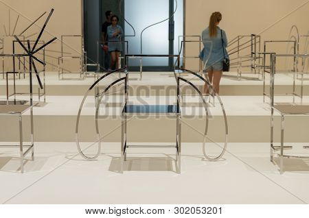 Melbourne, Australia - March 17, 2018: Manga Chairs Art Installation By Japanese Designer Oki Sato, 