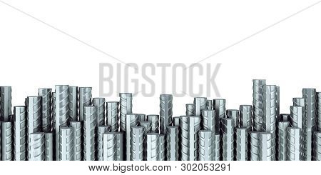 Reinforcement Steel Bar Steel Building Armature 3d Illustration On White
