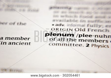 Word Or Phrase Plenum In A Dictionary.