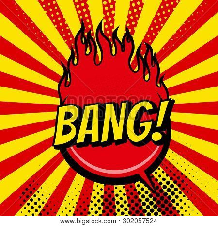 Comic Book Bubbles And Sound Blasts Icons With Sun Beams. Vector Cartoon Pop Art Bubbles Of Bang Sou
