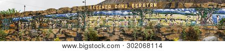 Bali, Indonesia - February 25, 2019: Ulun Danu Beratan Temple In Bedoegoel. In Park, Panorama Of Col