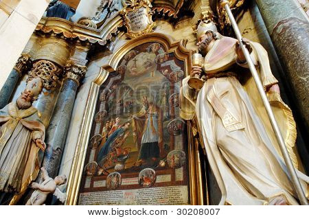 Armenian catholic church interior of Gherla, Romania