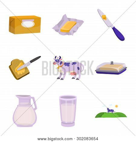 Vector Design Of Food And Dairy Icon. Collection Of Food And Cholesterol Stock Vector Illustration.