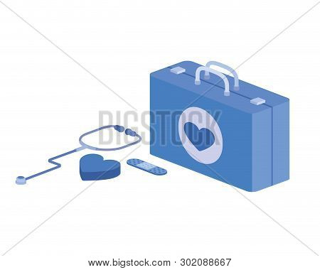 First Aid Kit On White Background Vector Illustration Design