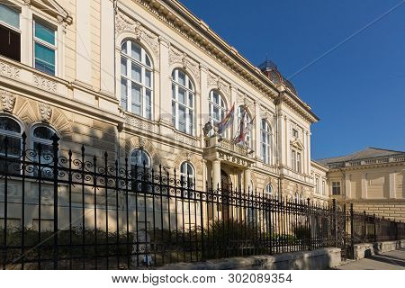 Novi Sad, Vojvodina, Serbia - November 11, 2018: Building Of Museum Of Vojvodina At The Center Of Th