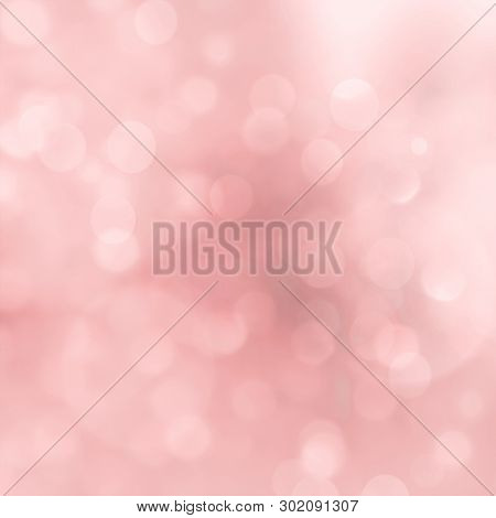 Abstract Christmas Lights. Pink Christmas Soft Bokeh Background