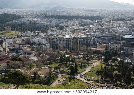 Panoramic View Of City Of Athens From Acropolis, Attica, Greece