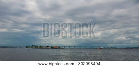 Rio Niteroi Bridge In Guanabara Bay, Rio De Janeiro, Brazil