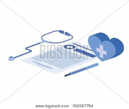 Medicine Objects On White Background Vector Illustration Design