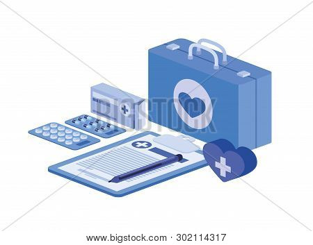 First Aid Kit On White Background Vector Illustration Design