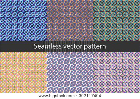 Seamless Vector Pattern With Geometric Shapes, In Different Colors.. Geometric Art Print. Can Be Use