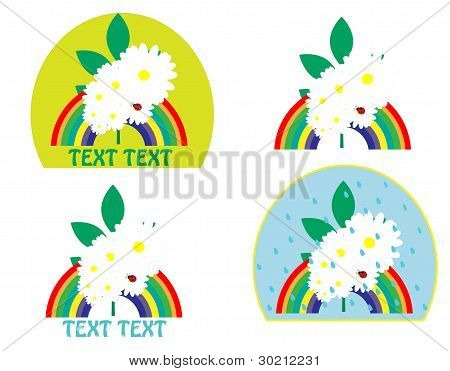 logotipo con un vector de arco iris