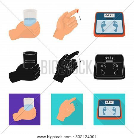 Vector Design Of Diet And Treatment  Icon. Set Of Diet And Medicine Vector Icon For Stock.