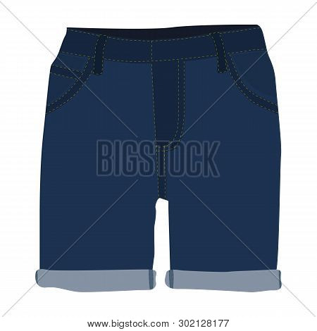 Woman Shorts Vector Icon On A White Background. Bermuda Shorts Illustration Isolated On White. Femal