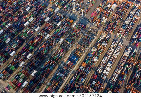 Kwai Chung, Hong Kong 12 February 2019:  Kwai Chung Cargo Terminal in Hong Kong