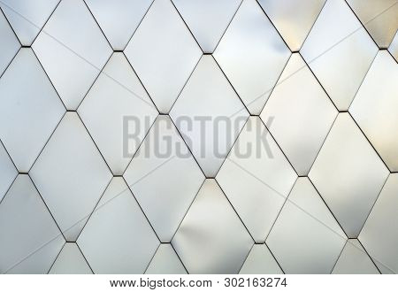 Metallic Lozenges Texture Pattern Silver Shiny Tiles