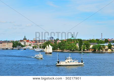 Stockholm i en solrig sommerdag