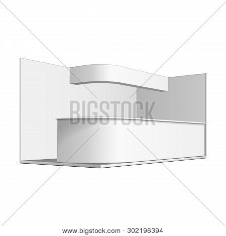 Mockup Exhibition Stand Blank Empty. Exhibit Exposition. Mock Up. Illustration On White Background I