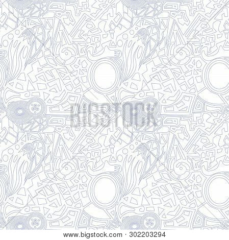 Abstract White Vector Doodle Background . Seamless Texture