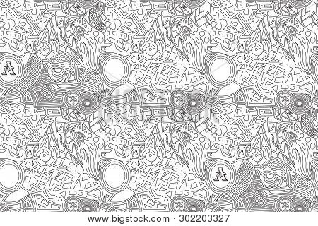 Abstract White Vector Doodle Background . Seamless Texture