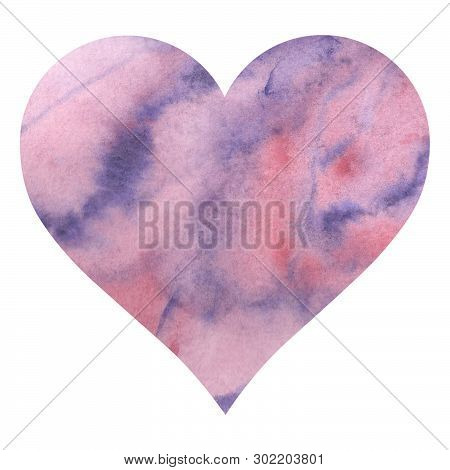 Watercolor Illustration. A Heart Filled Watercolor Background