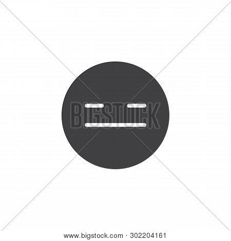 Expressionless Emoji Face Vector Icon. Filled Flat Sign For Mobile Concept And Web Design. Pensive F