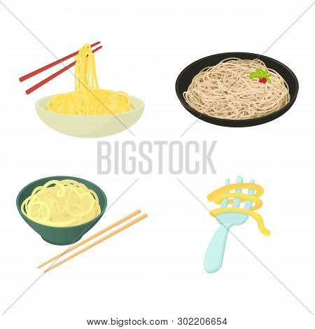 Pasta Icon Set. Cartoon Set Of Pasta Icons For Web Design Isolated On White Background