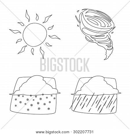 Vector Illustration Of Weather And Climate Symbol. Set Of Weather And Cloud Stock Vector Illustratio
