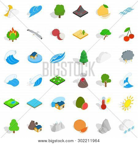 Forestation Icons Set. Isometric Set Of 36 Forestation Icons For Web Isolated On White Background